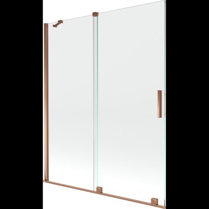 Mexen Velar, 2 szárnyas eltolható kádparaván 140 x 150 cm, 8mm átlátszó üveg, rózsaszín arany, 896-140-000-01-60