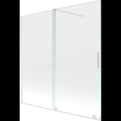 Mexen Velar, 2 szárnyas eltolható kádparaván 160 x 150 cm, 8mm átlátszó üveg, fehér profil, 896-160-000-01-20