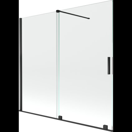 Mexen Velar, 2 szárnyas eltolható kádparaván 170 x 150 cm, 8mm átlátszó üveg, fekete matt, 896-170-000-01-70
