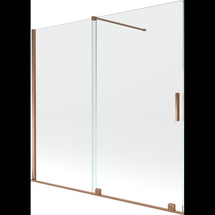 Mexen Velar, 2 szárnyas eltolható kádparaván 170 x 150 cm, 8mm átlátszó üveg, rózsaszín arany, 896-170-000-01-60