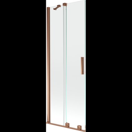 Mexen Velar, 2 szárnyas eltolható kádparaván 75 x 150 cm, 8mm átlátszó üveg, rózsaszín arany, 896-075-000-01-60