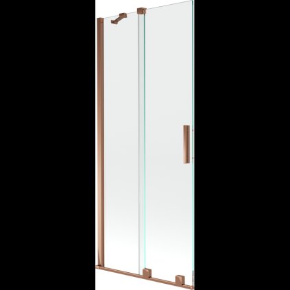 Mexen Velar, 2 szárnyas eltolható kádparaván 80 x 150 cm, 8mm átlátszó üveg, rózsaszín arany, 896-080-000-01-60