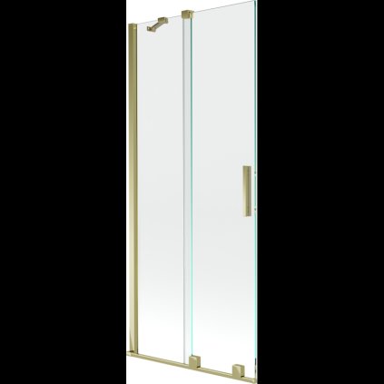 Mexen Velar, 2 szárnyas eltolható kádparaván 80 x 150 cm, 8mm átlátszó üveg, arany fényes profil, 896-080-000-01-50