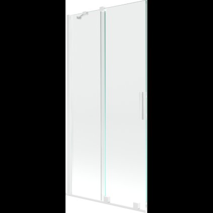 Mexen Velar, 2 szárnyas eltolható kádparaván 90 x 150 cm, 8mm átlátszó üveg, fehér profil, 896-090-000-01-20