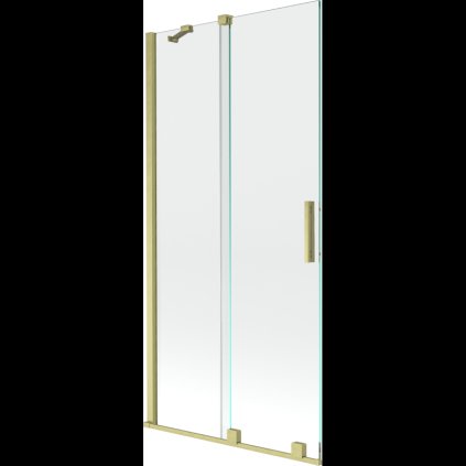 Mexen Velar, 2 szárnyas eltolható kádparaván 90 x 150 cm, 8mm átlátszó üveg, arany matt profil, 896-090-000-01-55