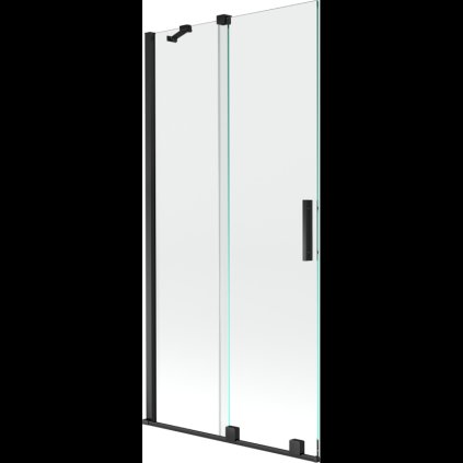 Mexen Velar, 2 szárnyas eltolható kádparaván 95 x 150 cm, 8mm átlátszó üveg, fekete matt, 896-095-000-01-70