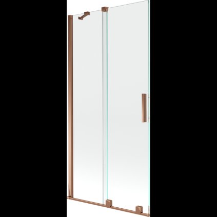 Mexen Velar, 2 szárnyas eltolható kádparaván 95 x 150 cm, 8mm átlátszó üveg, rózsaszín arany, 896-095-000-01-60