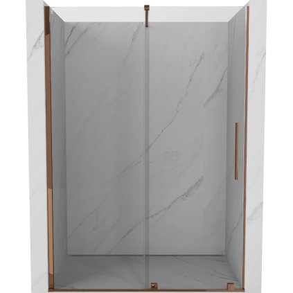 Mexen Velar, nyitható tolóajtó 150x200 cm, 8mm átlátszó üveg, rózsaszín arany, 871-150-000-01-60