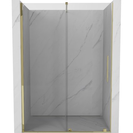 Mexen Velar, nyitható tolóajtó 150x200 cm, 8mm átlátszó üveg, arany fényes, 871-150-000-01-50