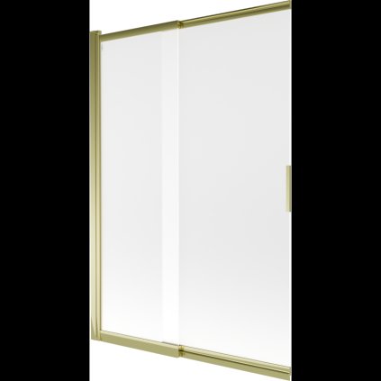 Mexen Fox, 2 szárnyú kádparaván 120x150 cm, 5 mm-es matt üveg, arany fényes profil, 891-120-002-50-30
