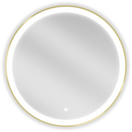Mexen Esso kerek LED háttérvilágítású fürdőszobai tükör 70cm 6000K páramentes fűtőbetét arany keret 9825-070-070-611-50