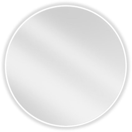 Mexen Loft, kerek fürdőszobai tükör 80 cm, keret színe fehér, 9850-080-080-000-20