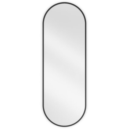 Mexen Loft, ovális fürdőszobai tükör 100 x 35 cm, keret színe fekete matt, 9851-100-035-000-70