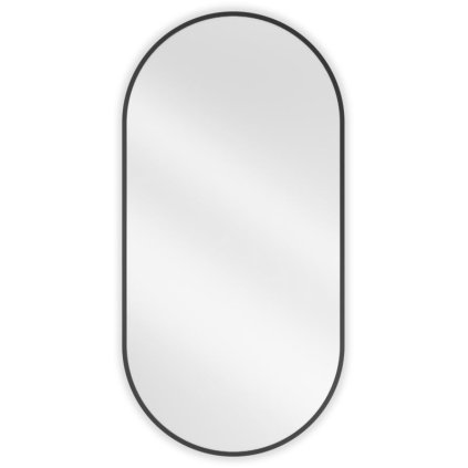 Mexen Loft, ovális fürdőszobai tükör 100 x 50 cm, keret színe fekete matt, 9851-100-050-000-70