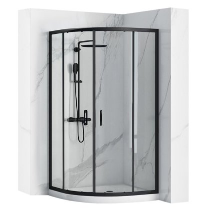 341891 rea look stvrt kruhovy sprchovaci kut 90x90x190 cm biela sprchova vanicka kpl 10004
