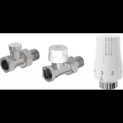 Mexen G01, közvetlen radiátorszelep G1/2" termosztatikus fejjel M30x1,5 mm, acél, W914-012-918-01