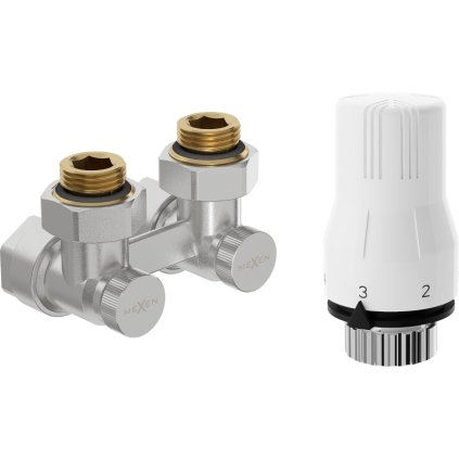 Mexen G02, saroktermosztatikus készlet DN50, szög 1/2"x16 mm, termosztatikus fejjel M30x1,5 mm, acél, W911-016-928-01
