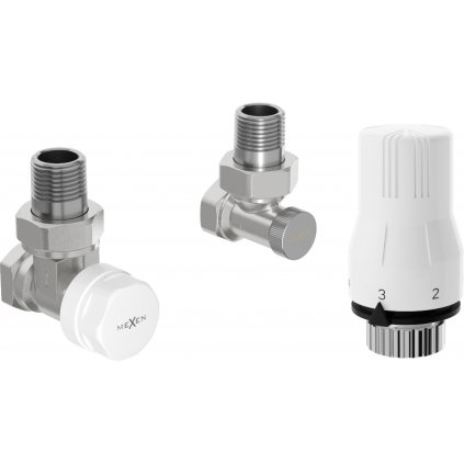 Mexen G02, sarokszelep G1/2" termosztatikus fejjel M30x1,5 mm, acél, W913-012-928-01