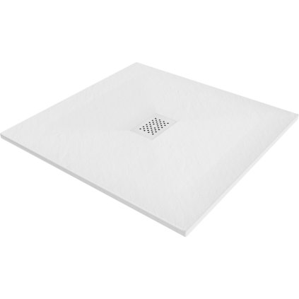 Mexen Hugo, négyzet alakú zuhanytálca SMC 100 x 100 cm, fehér, fehér burkolat, 42101010-W