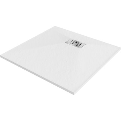 Mexen Hugo, négyzet alakú zuhanytálca SMC 70 x 70 cm, fehér, acél burkolat, 42107070-X