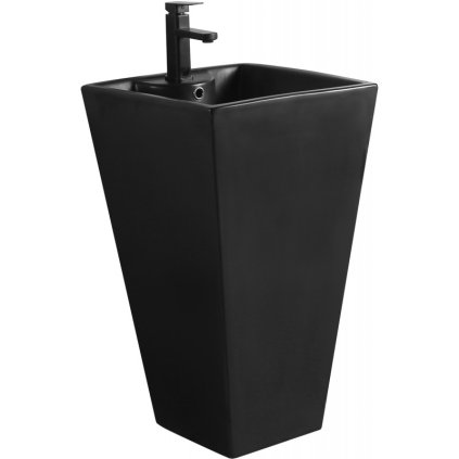 Mexen Pia, szabadon álló mosdó 47x47x83 cm, fekete matt, 26104770