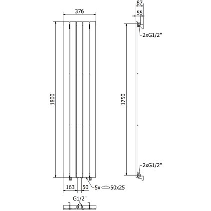 251843 mexen boston vykurovacie teleso 1800 x 376 mm 740 w cierna w213 1800 376 01 70