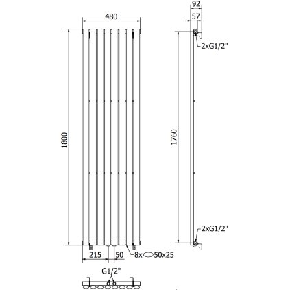 251903 mexen oregon vykurovacie teleso 1800 x 480 mm 805 w cierna w202 1800 490 00 70