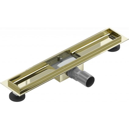 Mexen Lapos rozsdamentes zuhanytálca 60 cm - tálcatest fedél nélkül, arany, 1515060