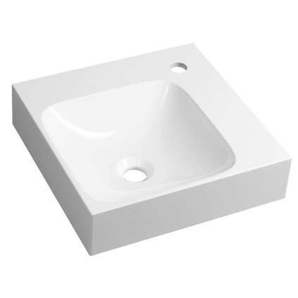 Sapho, EMONA sarokmosdó 40x40cm, öntött márvány, fehér, EN040R