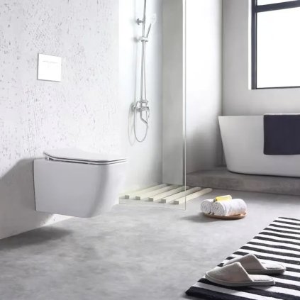 Rea Martin - falra akasztható WC csésze Rimless 51x37, lassan eső ülőfelülettel, fehér, REA-C8006