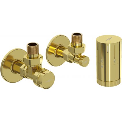 Mexen, Mexen G05 termostat termosztát katowy z maskownicą R, złoty - W901-958-904-50