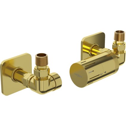 Mexen, Mexen G05 készlet termosztát osiowy z maskownicą S, złoty - W903-958-909-50