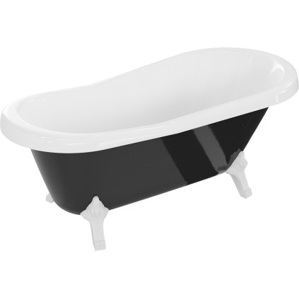 Mexen, Mexen Retro wanna wolnostojąca 150 x 73 cm, fehér/fekete, fehér lábak - 53251507375-20