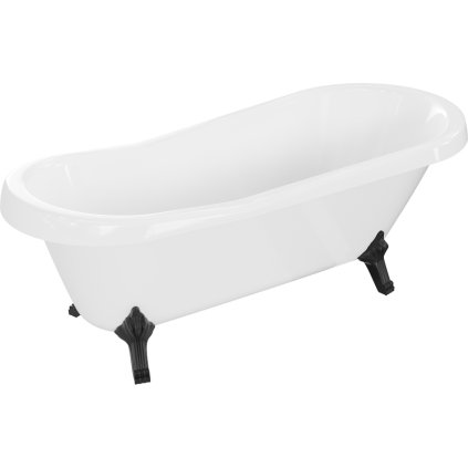 Mexen, Mexen Retro wanna wolnostojąca 170 x 75 cm, fehér, fekete lábak - 53251707500-70