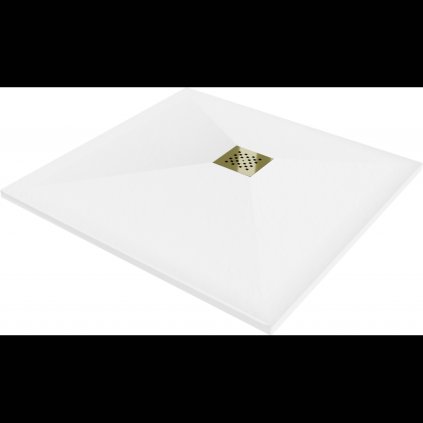356309 mexen stone stvorcova vanicka z mineralneho kompozitu 90 x 90 cm biela zlata leskla krytka 44109090 g