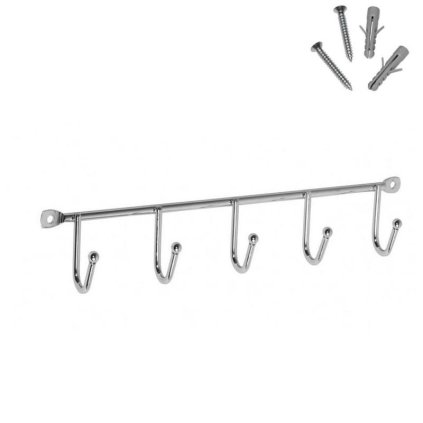 Erga tartozékok, 5 horog törülközőhöz, króm, ERG-YKA-E.WK5