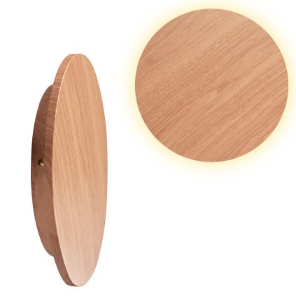 Szerszámlámpa, LED fali lámpa 20cm 12W APP1405-WOOD, natúr barna, OSW-03086