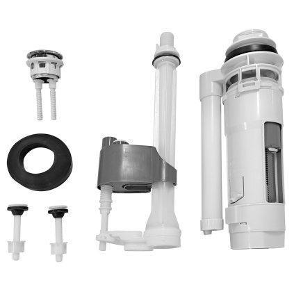 Aqualine, DUAL öblítőkészlet dupla gombbal, alsó töltet 1/2", króm, NDVR038-1