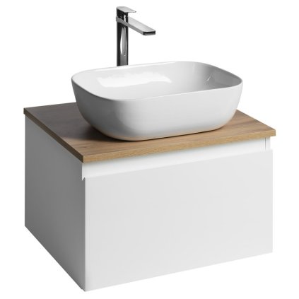 Aqualine, ALTAIR szekrény felsővel 58 cm, fehér/emporio tölgy, AI263-02