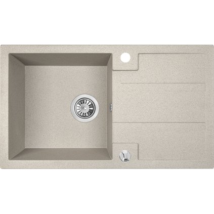 Laveo Barbados, 1 kamrás gránit mosogató 760x440x194 mm, bézs, LAV-SBB_411T