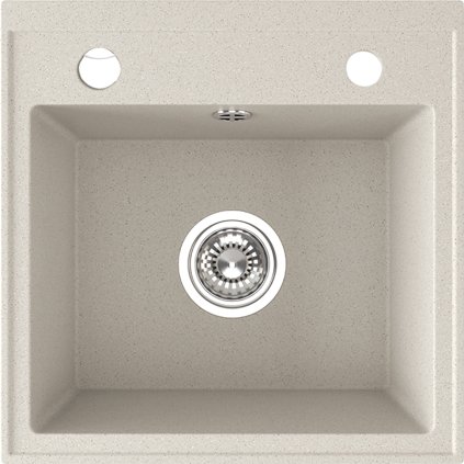Laveo Trzynastka, 1 kamrás gránit mosogató 440x440x173 mm, bézs, LAV-SBP_410T