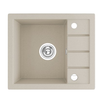 Laveo Trzynastka, 1 kamrás gránit mosogató 570x495x185 mm, bézs, LAV-SBP_413T