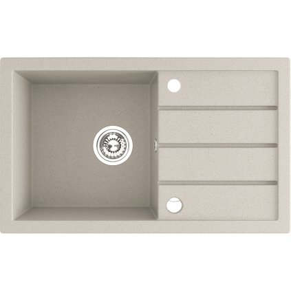 Laveo Trzynastka, 1 kamrás gránit mosogató 790x480x185 mm, bézs, LAV-SBP_411T