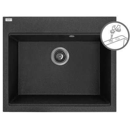 441032 laveo tau 1 komorovy granitovy drez 600x500x215 mm cierna skvrnita lav sbt 7106