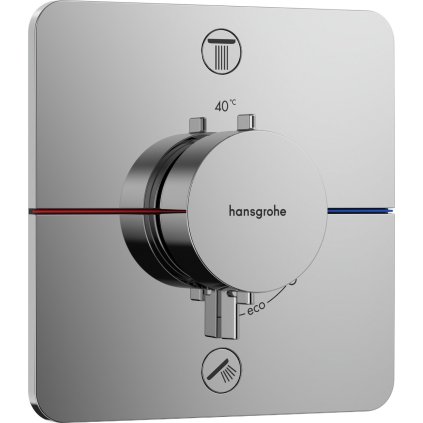 Hansgrohe ShowerSelect Comfort Q, rejtett termosztát 2 készülékhez, króm, HAN-15583000