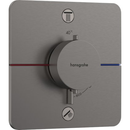 Hansgrohe ShowerSelect Comfort Q, rejtett termosztát 2 készülékhez, szálcsiszolt fekete króm, HAN-15583340
