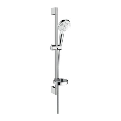 Hansgrohe Crometta, Vario zuhanygarnitúra zuhanyrúddal 65 cm, szappantartóval, fehér/króm, HAN-26553400
