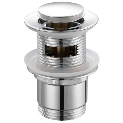 Aqualine, Mosdó kifolyó 5/4", kattanásos, kis dugó, vastagság 30-45mm, króm, TF8001