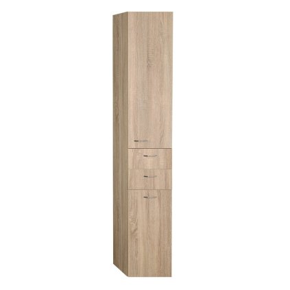 Aqualine, ZOJA / KERAMIA FRESH magas szekrény kosárral 35x184x29cm, bal, platina tölgy, 51232