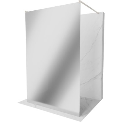 Mexen Kioto, Walk-In zuhany paraván 100 x 200 cm, 8 mm tükörmintás üveg, csiszolt acél profil, 800-100-002-97-50